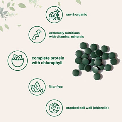 Organic Chlorella Spirulina Tablets, 3000mg Per Serving, 720 Counts, 4 Months Supply Micro IngredientsUS supplements