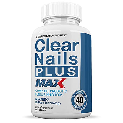 Justified Laboratories (2 Pack) Clear Nails Plus Max Pills 40 Billion CFU Probiotic Supports Justified LaboratoriesUS supplements
