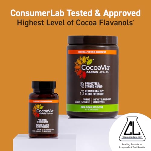 CocoaVia Cardio Health Cocoa Powder, 60 Servings, 500mg Cocoa Flavanols CocoaViaUS supplements