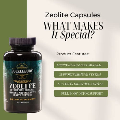 BUCKLEBURY Zeolite Micronized Smart Mineral Capsules - Supports Detox, Immune BUCKLEBURYUS supplements