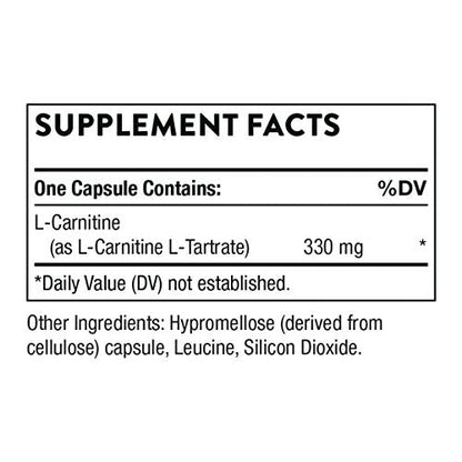 Thorne L-Carnitine - Amino Acid Supplement to Support Energy Production - 60 Capsules ThorneUS supplements