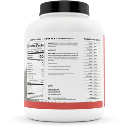 Levels Grass Fed 100% Whey Protein, No Hormones, Strawberry, 5LB Levels NutritionUS supplements