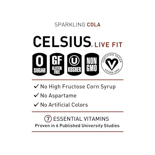 CELSIUS Sparkling Cola, Functional Essential Energy Drink 12 Fl Oz (Pack of 12) CELSIUSUS supplements