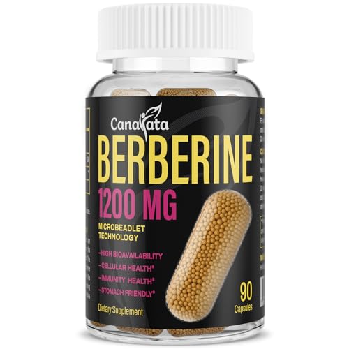 Berberine Supplement 1200mg Berberine HCL - High Bioavailability Microbeadlet Complex CanarataUS supplements