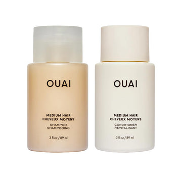 OUAI Medium Hair Shampoo & Conditioner Set, Travel Size - Hydrating Shampoo & Conditioner - With Coconut Oil, Babassu, Kumquat Extract & Keratin - Sulfate, Paraben & Phthalate Free (3 Oz) OUAIAu supplements