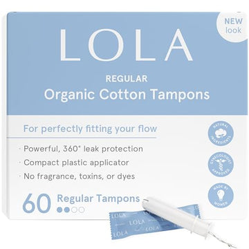 LOLA Organic Cotton Tampons, 60 Count - Tampons Regular, Period Feminine Hygiene Products LOLAAu supplements
