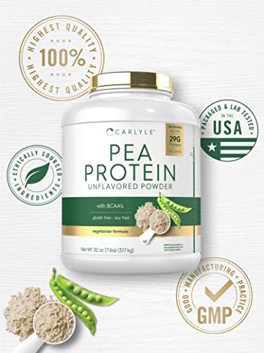 Carlyle Pea Protein Powder with BCAA'S 7lb | Unflavored | 29G Protein | Non-GMO, Gluten CarlyleUS supplements