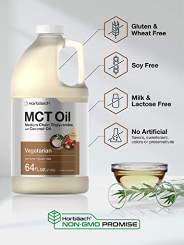 MCT Oil 64 oz | 100% Pure | Blends with Coffee, Tea, Juice and Liquids | Value Size Unflavo HorbäachAu supplements