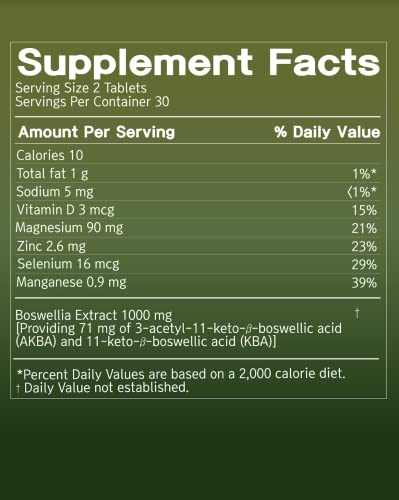 FromBIO for Joints Health and Cartilage, Boswellia, 1,000mg of Boswellia and 71mg of AKBA & KBA FromBIOAu supplements