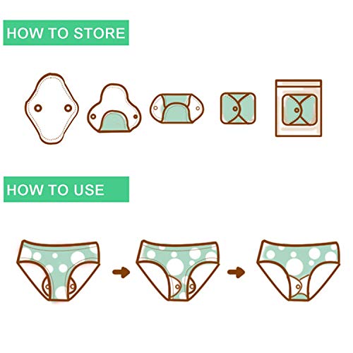 Teamoy 10pcs Cloth Panty Liners, Reusable Sanitary Pads with Wet Bag, Washable Cloth Menstrual Pads TeamoyAu supplements