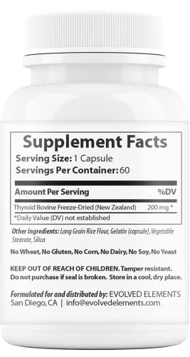 Evolved Elements Raw Grass-Fed Desiccated Bovine Thyroid - Thyroid Support for Women Evolved ElementsAu supplements