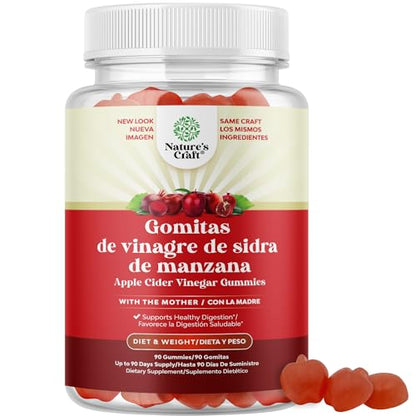 Gomitas ACV de Vinagre de Sidra de Manzana – Suplemento de Energético Natural con la Natures CraftUS supplements