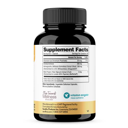 Sandhu's DIM Supplement 200 mg -60 Capsules - Diindolymethane with Ashwagandha Sandhu'sUS supplements