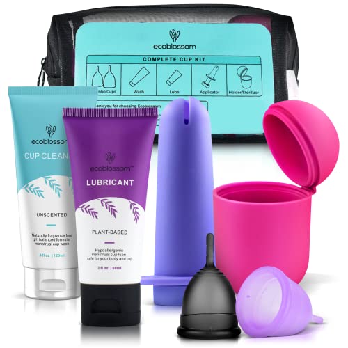 Ecoblossom Complete Menstrual Cup Kit - Small & Large Reusable Period Cups, Silicone Sterilizer EcoBlossomAu supplements