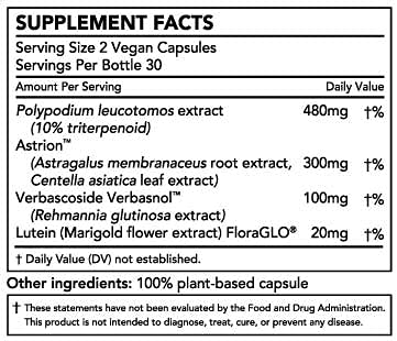 Smarter Skin, Nourishing Skin Health Within, Triple Combination of Polypodium Leucotomos Extract, FloraGLO, Verbasnol, 60 Vegan Capsules Nature RestoreAu supplements
