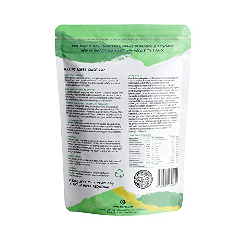 Vegan Multivitamins & Minerals - With High Strength Vitamin B12, D3, K2 & Iron OmvitsUS supplements