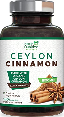 Pure Ceylon Cinnamon Capsules - Certified Organic Cinnamon Pills, Non-GMO, Dairy & Gluten Health Nutrition NaturalsAu supplements