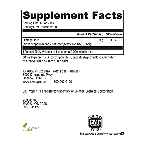 XYMOGEN OptiFiber Lean Fiber Supplement - 100% Natural and Soluble Propolmannan Fiber XYMOGENAu supplements