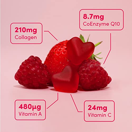 Collagen Peptides CoQ10 Vitamin Gummies. Vitamins A C Supplement, Biotin. Supports Collegen SOLVAu supplements