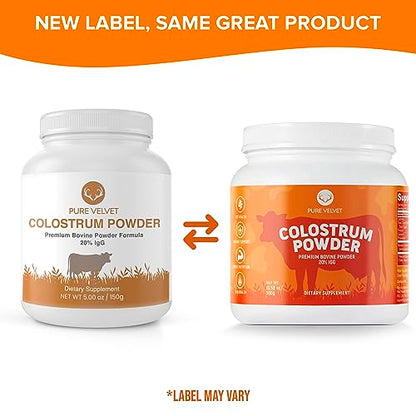 Pure Velvet Colostrum Powder for Gut Health, Bloating, Hair Growth, Immune Support Pure VelvetUS supplements
