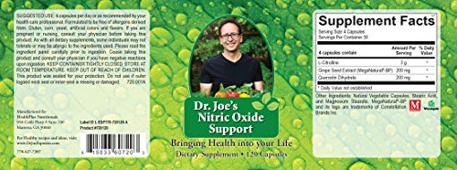 Dr. Joe's Nitric Oxide Support - L-Citrulline 3g per Serving Dr. Joe'sUS supplements