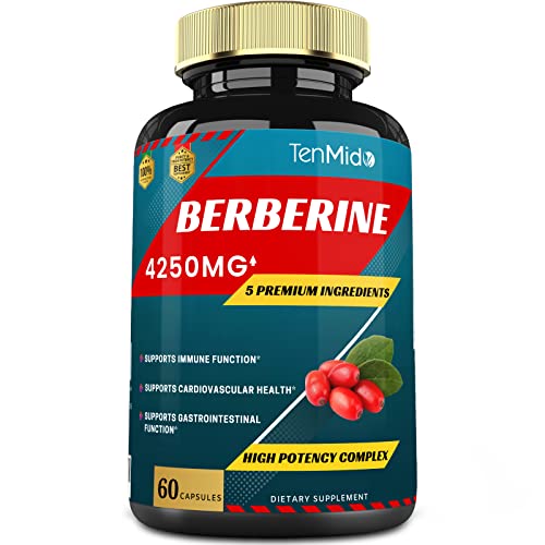 Berberine Extract Capsules 4250mg, 2 Months Supply & Ceylon, Milk Thistle, Turmeric TenmidoAu supplements