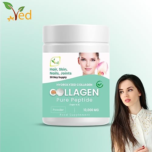 Collagen Peptides Powder Supplement, Support Joint, Bone, Skin, Muscles, Hair, Nail Growth VedAu supplements