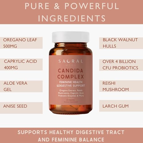 SACRALMOON Candida Cleanse - 8 Cleansing Ingredients for Digestive Support and Feminine Care SACRALMOONAu supplements