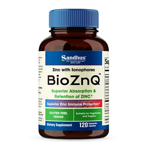 Sandhu's BioZnq 900mg Vegetarian Capsules Zinc Supplement with Quercetin Sandhu'sAu supplements
