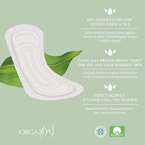 Organyc 100% Certified Organic Cotton Folded Panty Liner, Ultra Thin, Light Flow, 24 Count OrganycAu supplements