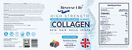 Reverse Life Marine Collagen + Green Tea Liquid Supplement Drink High-Strength 10,000mg Hydrolysed Reverse LifeAu supplements