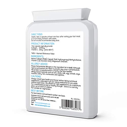 Marine Collagen 600mg 60 Capsules - Highly Bioavailable Naticol® Type 1 swiss bioenergeticsUS supplements
