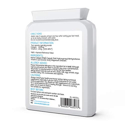 Marine Collagen 600mg 60 Capsules - Highly Bioavailable Naticol® Type 1 swiss bioenergeticsUS supplements