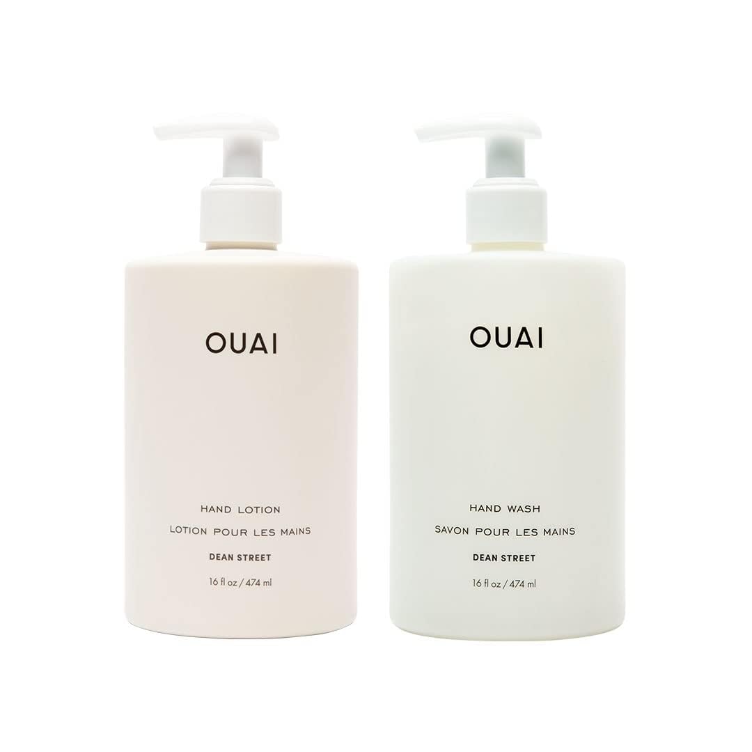 OUAI Hand Wash and Hand Lotion Set, Dean Street Scent - Moisturizes and Exfoliates with Daily Use - Made with Jojoba Esters, Avocado & Rosehip Oils (16 Fl Oz Each) OUAIAu supplements