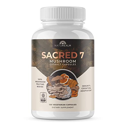 Naturealm Sacred 7 Mushroom Extract Capsules - Chaga, Cordyceps, Lion's Mane NaturealmAu supplements