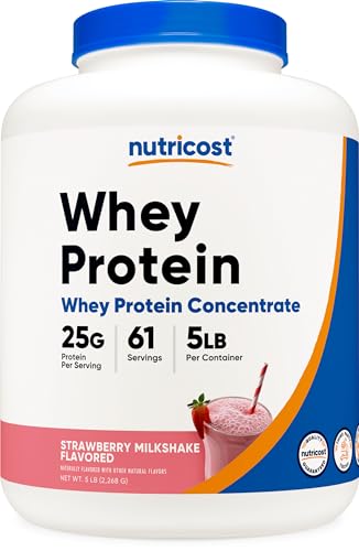 Nutricost Whey Protein Concentrate (Strawberry Milkshake) 5LBS - Gluten Free NutricostUS supplements