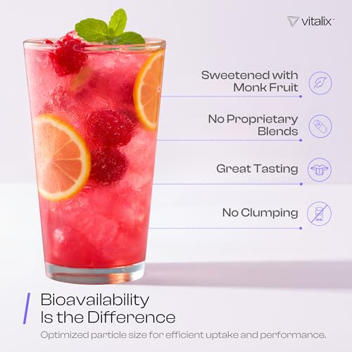 NutraVōs Vitalix – Cortisol Reducer & Adaptogen Drink Mix with Ashwagandha KSM 66, Magnesium Glycinate 200mg, L-Theanine 200mg, Vitamin C 500mg & Electrolytes – Raspberry Lemonade – 30 Servings NutraVōsAu supplements