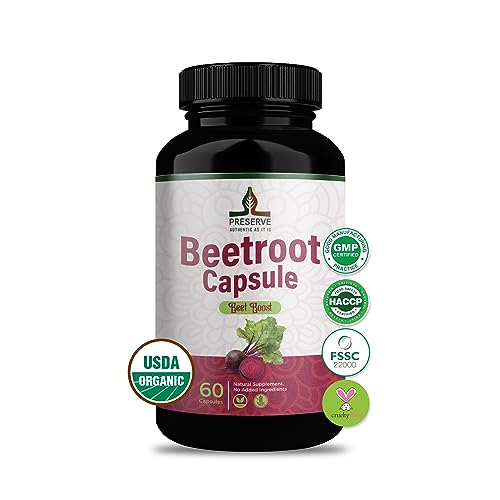 PRESERVE Organic Beetroot casules 16,000mg Per Serving, Natural Monthly Supplement PRESERVEAu supplements