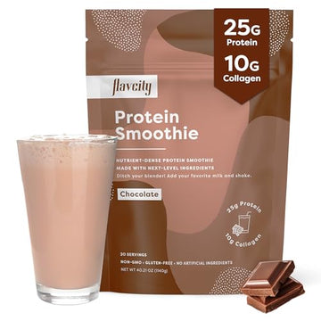 FlavCity Protein Powder Smoothie, Chocolate - 100% Grass-Fed Whey Protein Smoothie FlavCityUS supplements