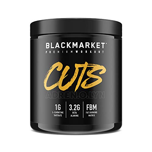 BLACKMARKET CUTS Pre Workout - Flavored Energy Powdered Drink Mix for Men BLACKMARKETAu supplements
