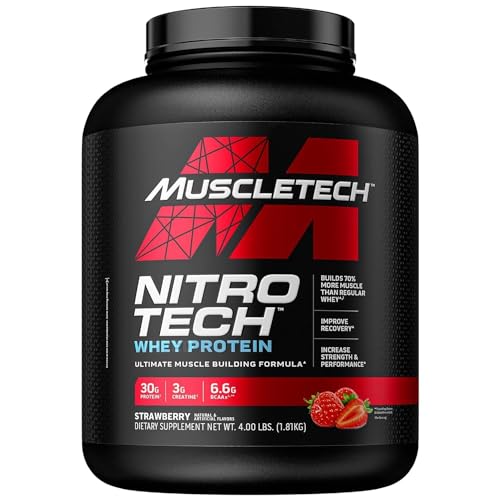 Whey Protein Powder, MuscleTech Nitro-Tech Whey Protein Isolate & Peptides, Protein MuscleTechUS supplements