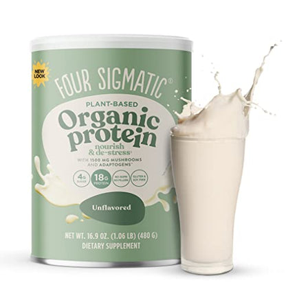 Four Sigmatic Organic Plant-Based Protein Powder Unflavored Protein with Lion’s Mane Four SigmaticUS supplements