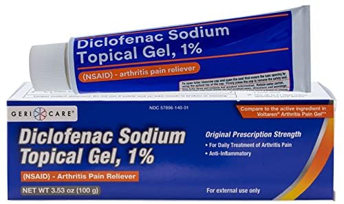 Topical Arthritis Pain Relief Gel Diclofenac Sodium 1% (NSAID) by GeriCare- Hand Wrist Elbow Foot Ankle Knee Extra-Strength Arthritis Pain Reliever- Anti-inflammatory Arthritis Pain Treatment- 3.53oz GeriCareAu supplements