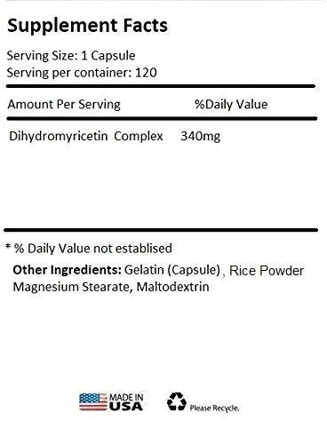Absonutrix Dihydromyricetin - 520 mg, 120 Servings, Made in USA, Quick Absorption, Quality Potent Ingredients, Third-Party Tested, Non-GMO, GMP Certified, Cruelty Free Products AbsonutrixAu supplements