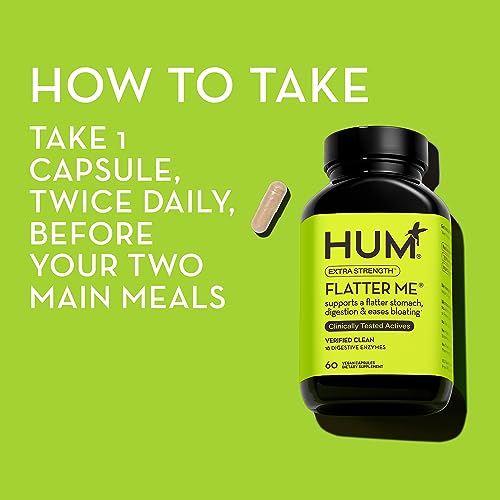HUM Flatter Me Supplement for Daily Bloating - 18 Full Spectrum Digestive HUMUS supplements
