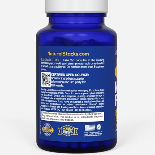 NATURAL STACKS Original NeuroFuel Nootropic Brain Support Supplement - 750mg L-Carnitine & 500mg L-Phenylalanine - Brain Supplement for Memory and Focus* - 75 Focus Pills NATURAL STACKSAu supplements