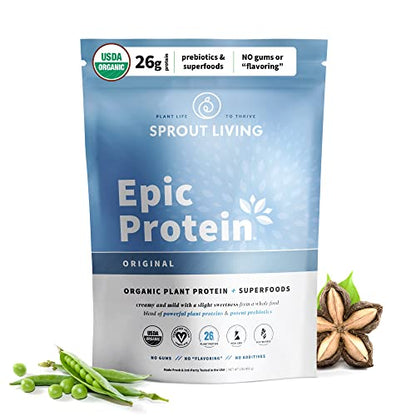Sprout Living, Epic Protein, Plant Based Protein & Superfoods Powder, Original, Unflavored Sprout LivingUS supplements