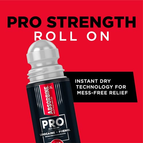 Absorbine Jr. PRO Maximum Strength Lidocaine Roll-On for Targeted Nerve and Muscle Pain Relief, 4% Lidocaine + 1.5% Phenol, Fast Acting & Long Lasting, 2.5 oz ABSORBINE JR.Au supplements