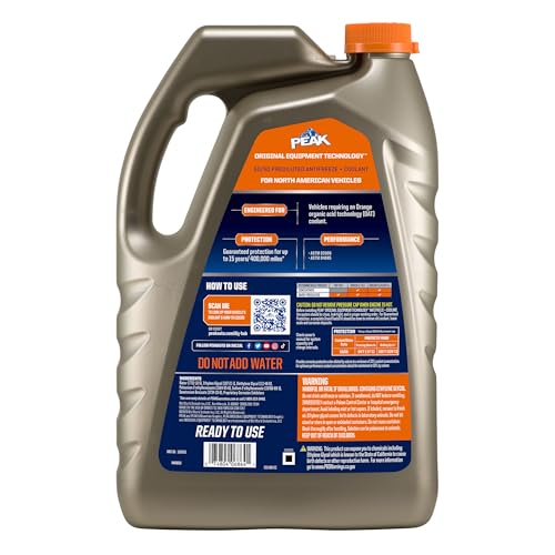 PEAK OET Extended Life Orange 50/50 Prediluted Antifreeze/Coolant for North American Vehicles, 1 Gal. PEAKAu supplements