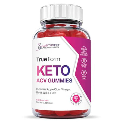 Justified Laboratories True Form Keto ACV Gummies 1000MG Vegan Non GMO Justified LaboratoriesUS supplements
